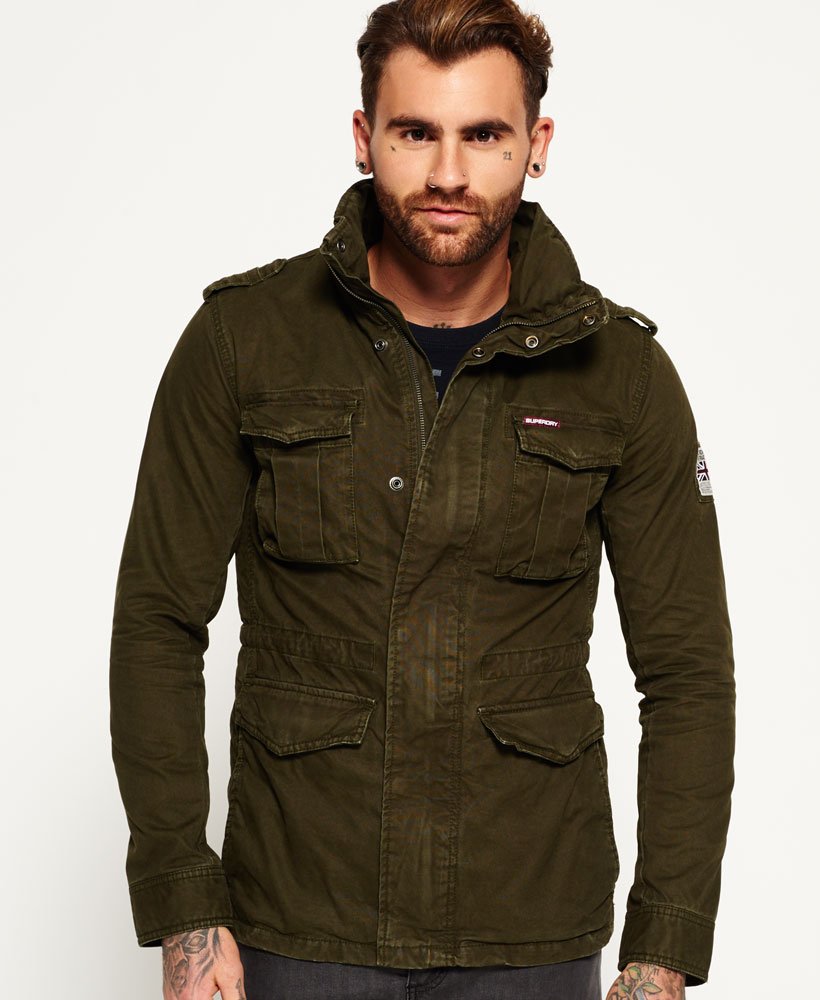 Men's - Rookie Heavy Weather Field Jacket in Dark Khaki | Superdry UK