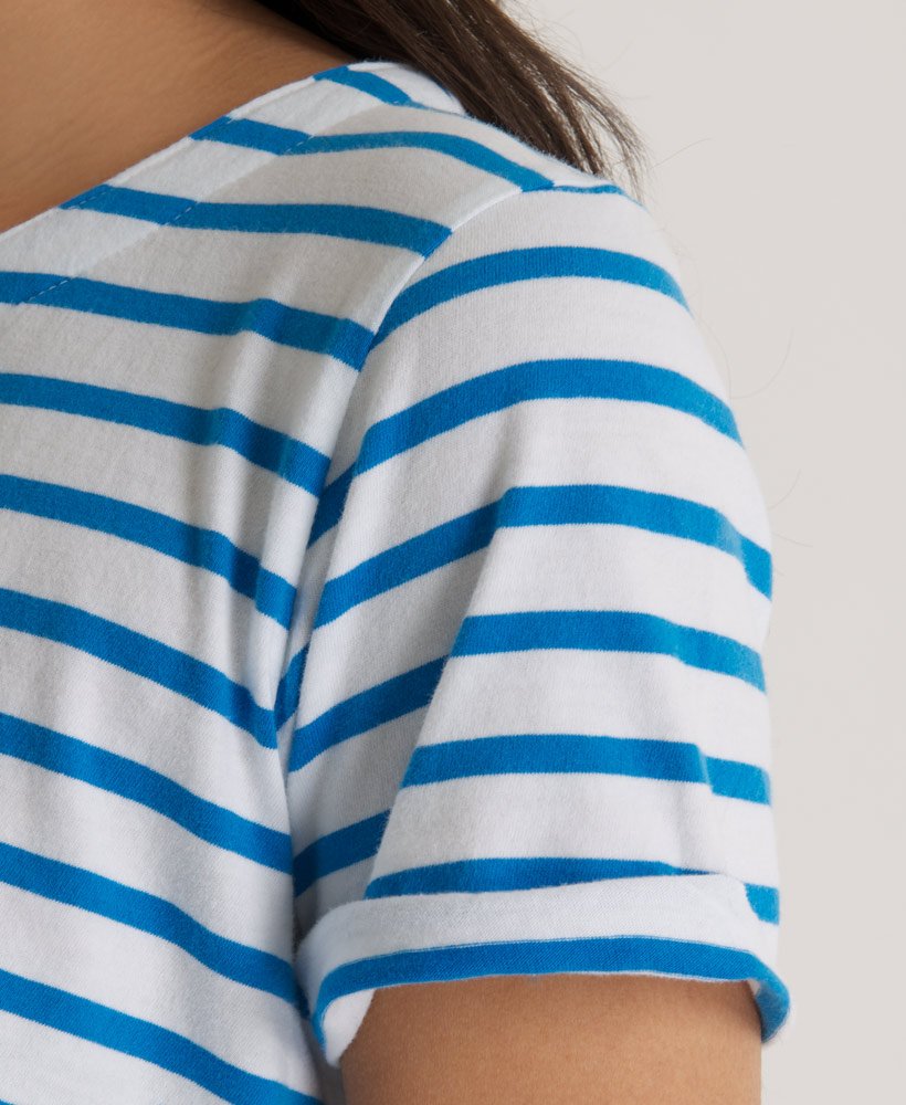 Womens - Slouch Stripe T-shirt in White | Superdry