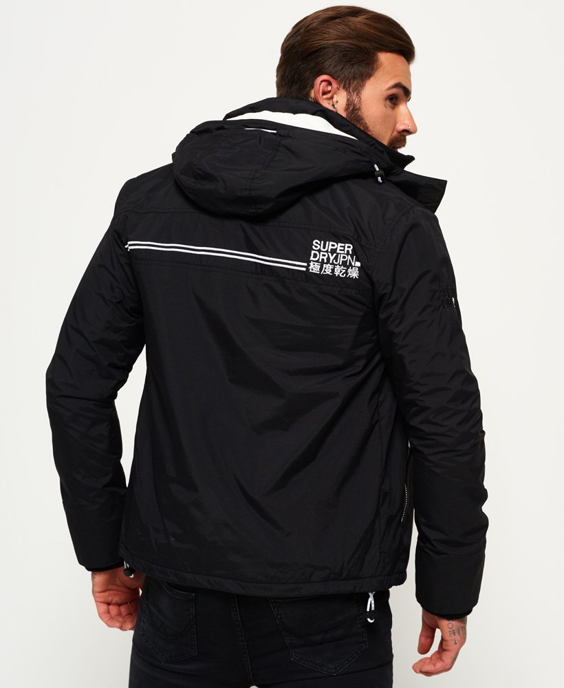 Men's - Pop Zip Hooded Arctic SD-Windcheater Jacket in Black/ecru ...