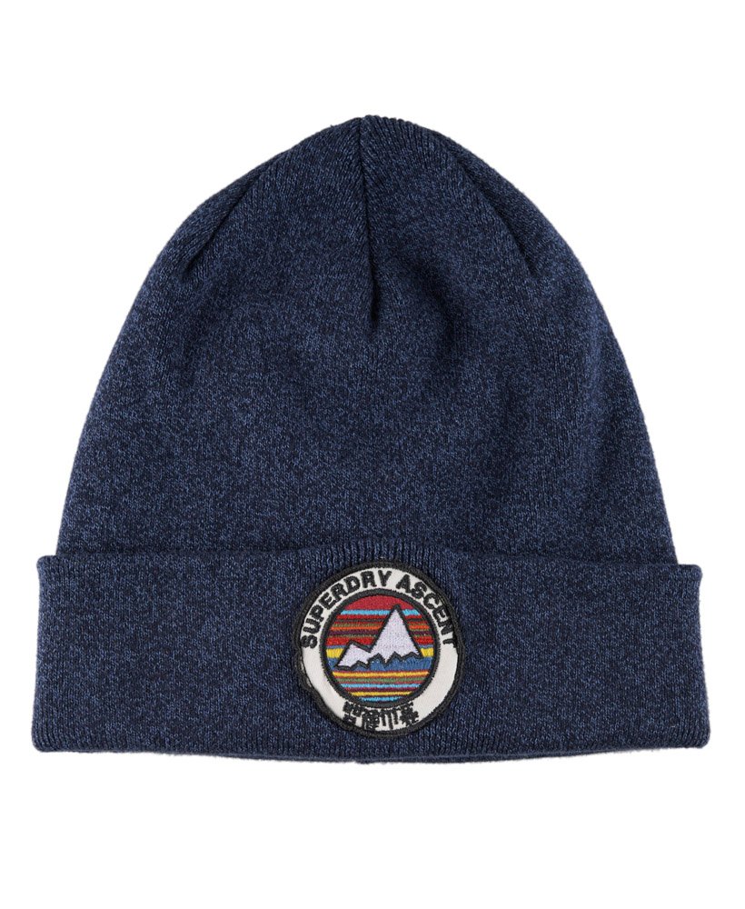 Mens - Ascent Beanie in Blue | Superdry