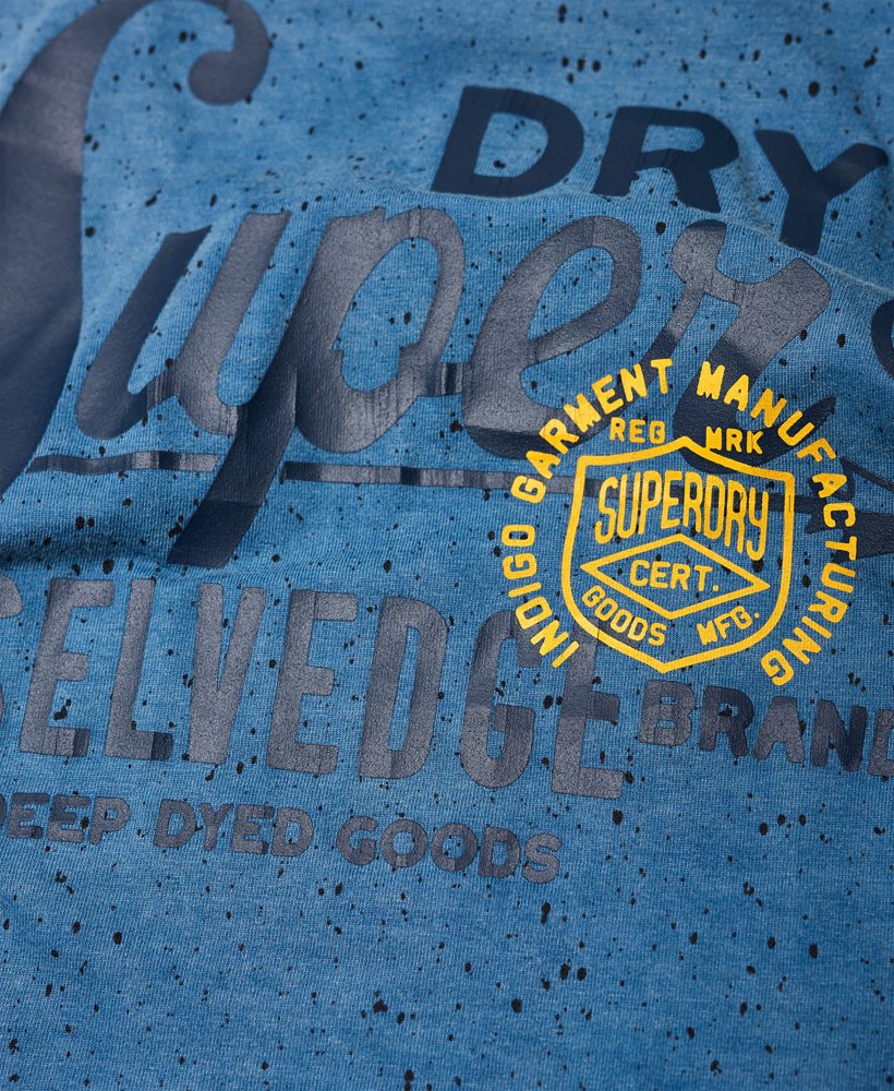 Men's The Craftsman Indigo T-shirt in Marine Indigo With Aop | Superdry US