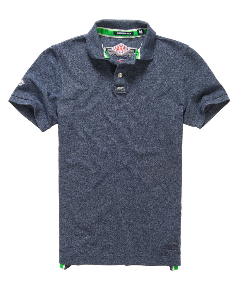 Men's Classic Pique Polo Shirt in Eclipse Navy Grindle | Superdry US