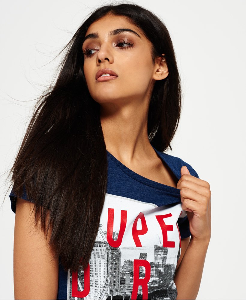Womens Box Photo City London T shirt in Princeton Blue Womens Box Photo City London T shirt in Princeton Blue