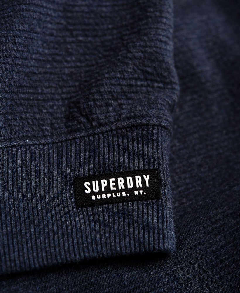 Mens - Tailorman Crew Neck Jumper in Navy Rib | Superdry