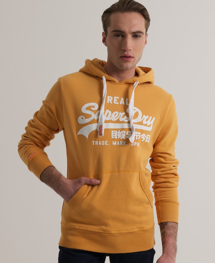 Mens - Vintage Hoodie in Yellow | Superdry UK