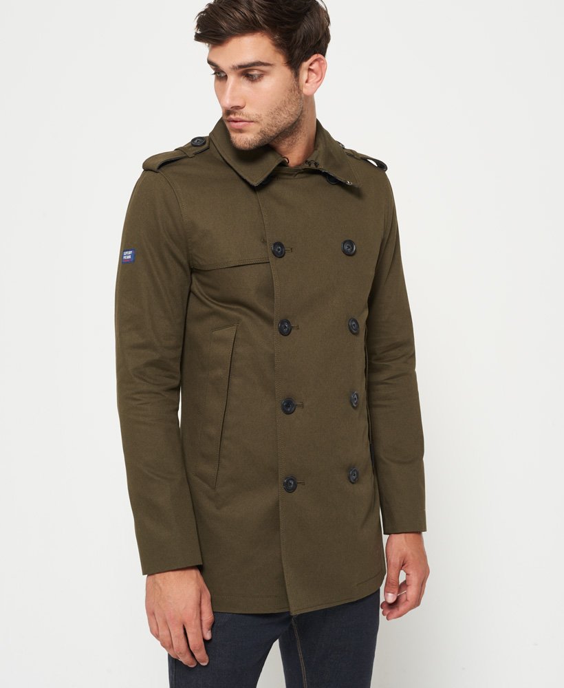 Mens - Remastered Rogue Trench Coat in Green | Superdry