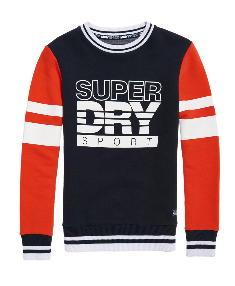 Womens - SD Sport Colour Block Crew Jumper in Navy | Superdry