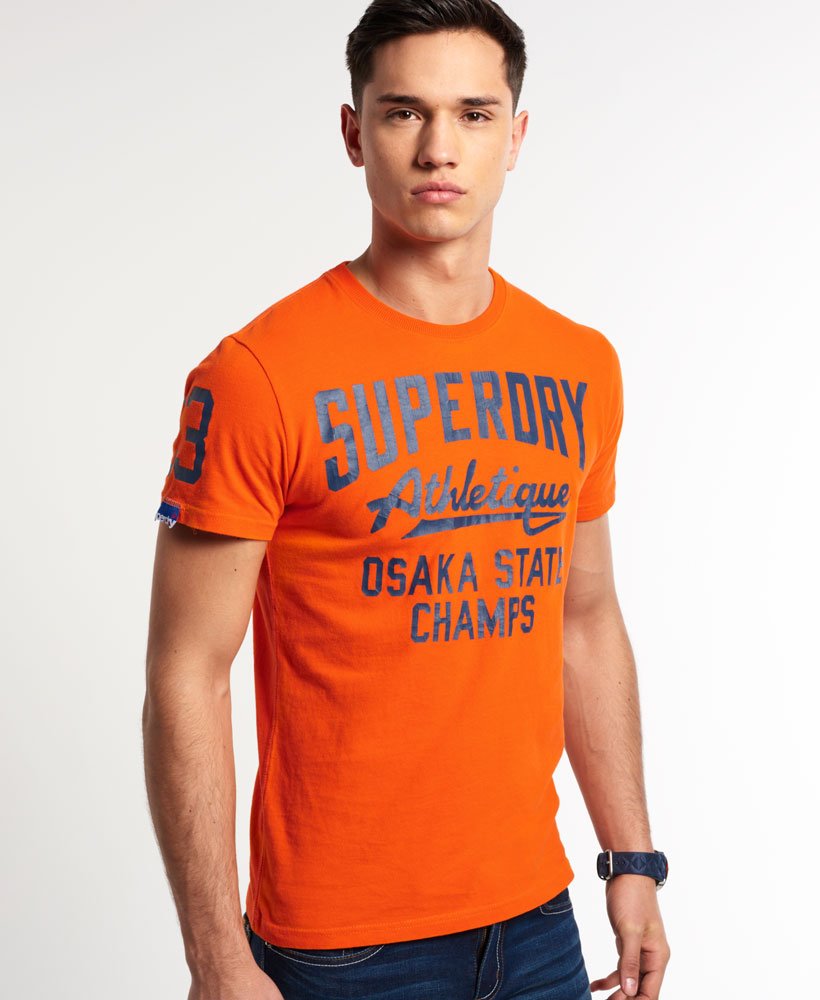 Mens - Track & Field T-shirt in Orange | Superdry