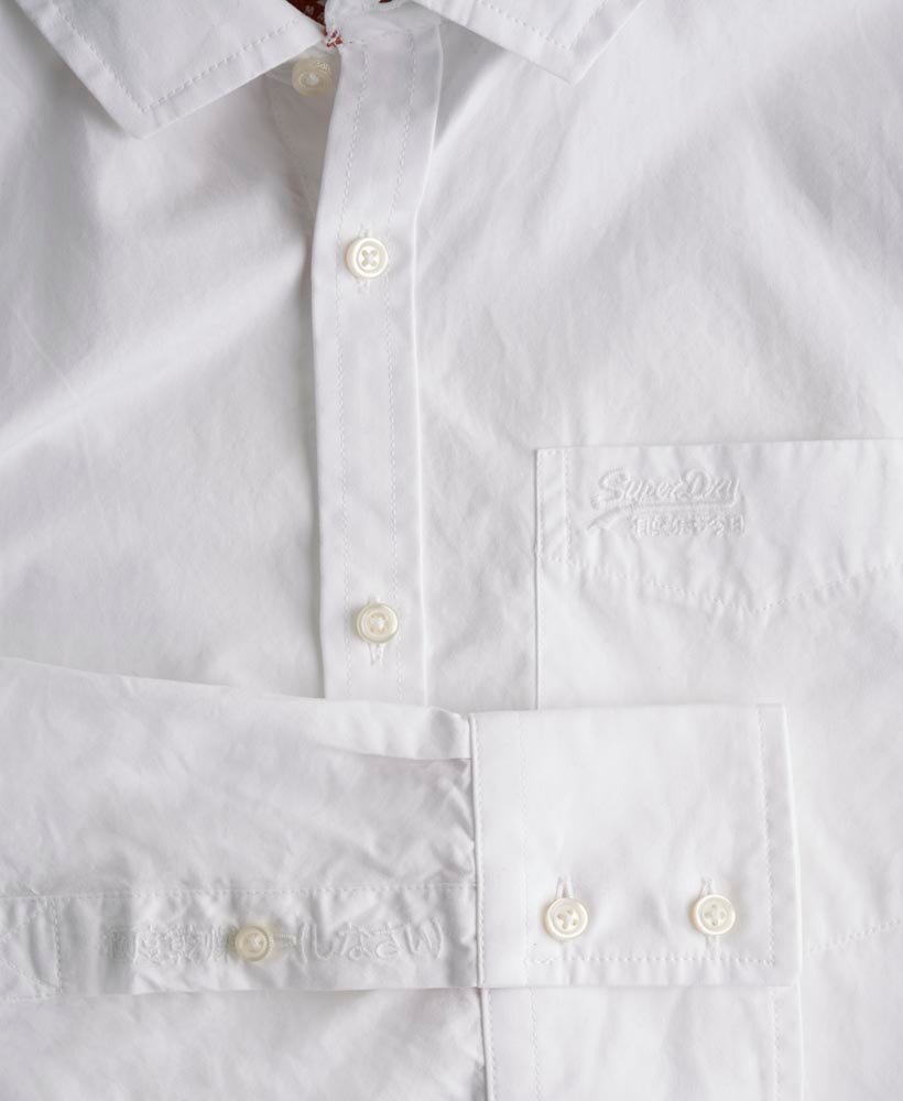 Mens - Cut Away Collar Shirt in White | Superdry