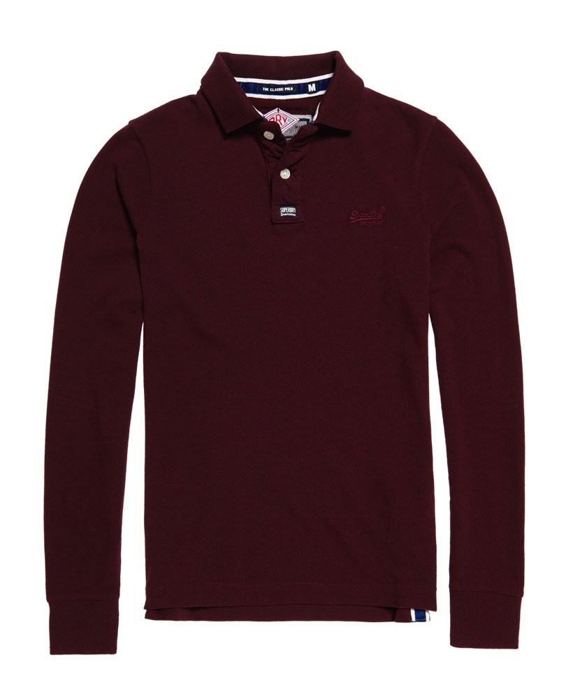 SUPERDRY Classic Pique Polo T-Shirt For Men (Maroon, XL)
