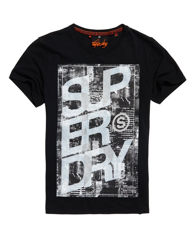 Mens - Overlap City T-shirt in Black | Superdry