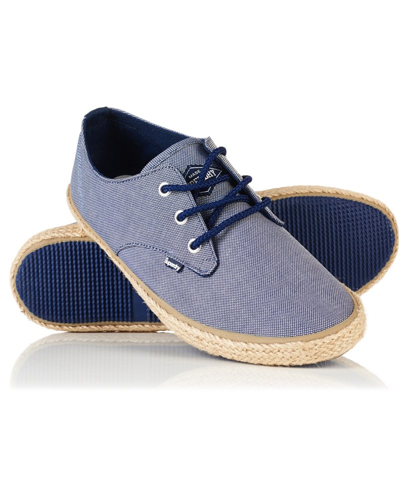 New MENS SUPERDRY NAVY SKIPPER CANVAS Sneakers Court 