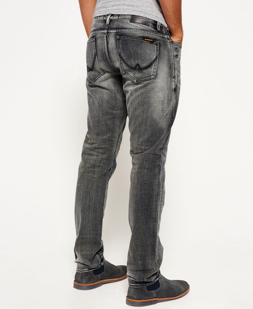 Mens Biker Jeans in Destroyed Grey Superdry