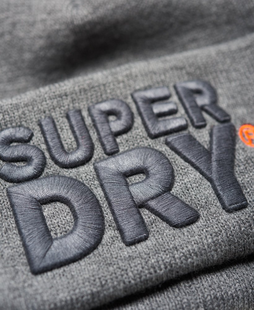 Mens - S.D High Build Embroidered Beanie in Grey Marl | Superdry