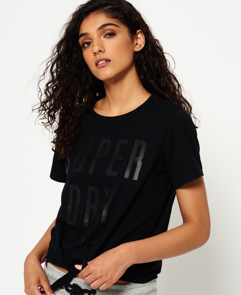 Womens - NY Sport Knot T-Shirt in Black | Superdry UK