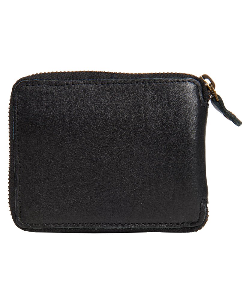 Mens - Classic Leather Zipped Wallet in Black | Superdry