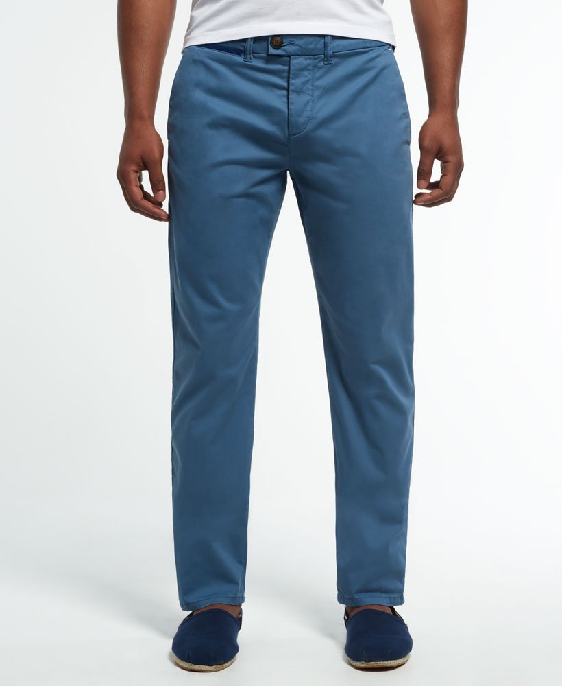 Mens - Leading Lite Chino Trousers in Blue | Superdry UK