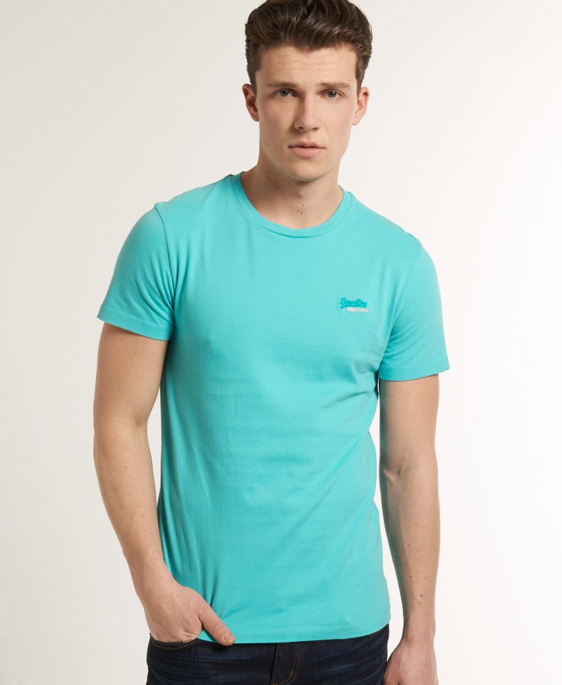 Men's Embroidered T-shirt in Aquamarine | Superdry US