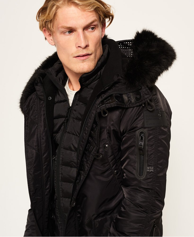 Men's - SD-3 Parka Coat - Black Edition in Black | Superdry UK