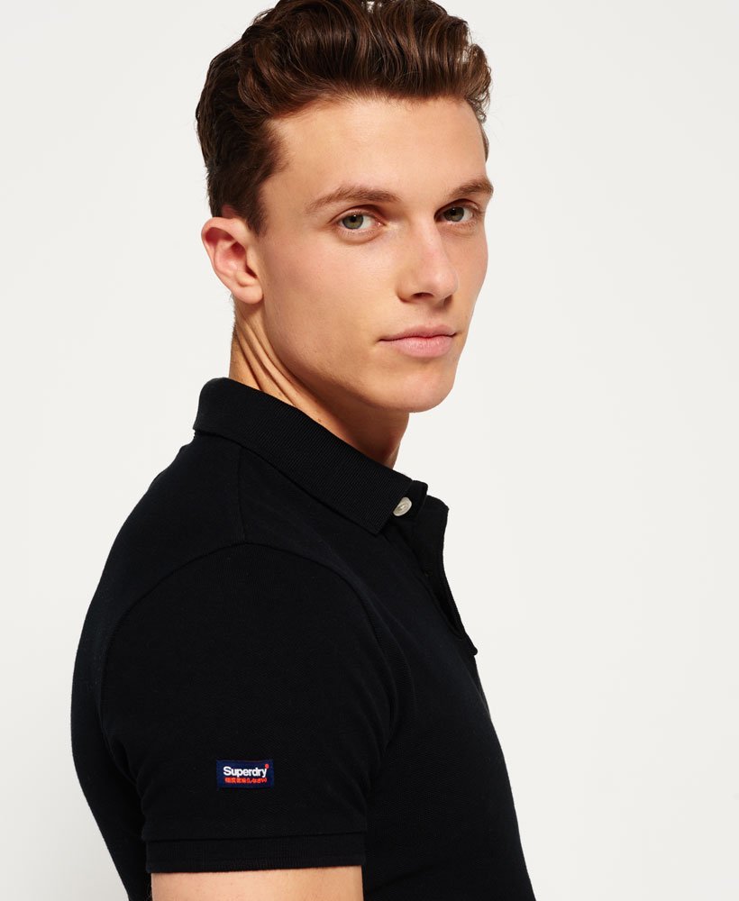 Mens Classic Pique Polo Shirt In Black Superdry Uk