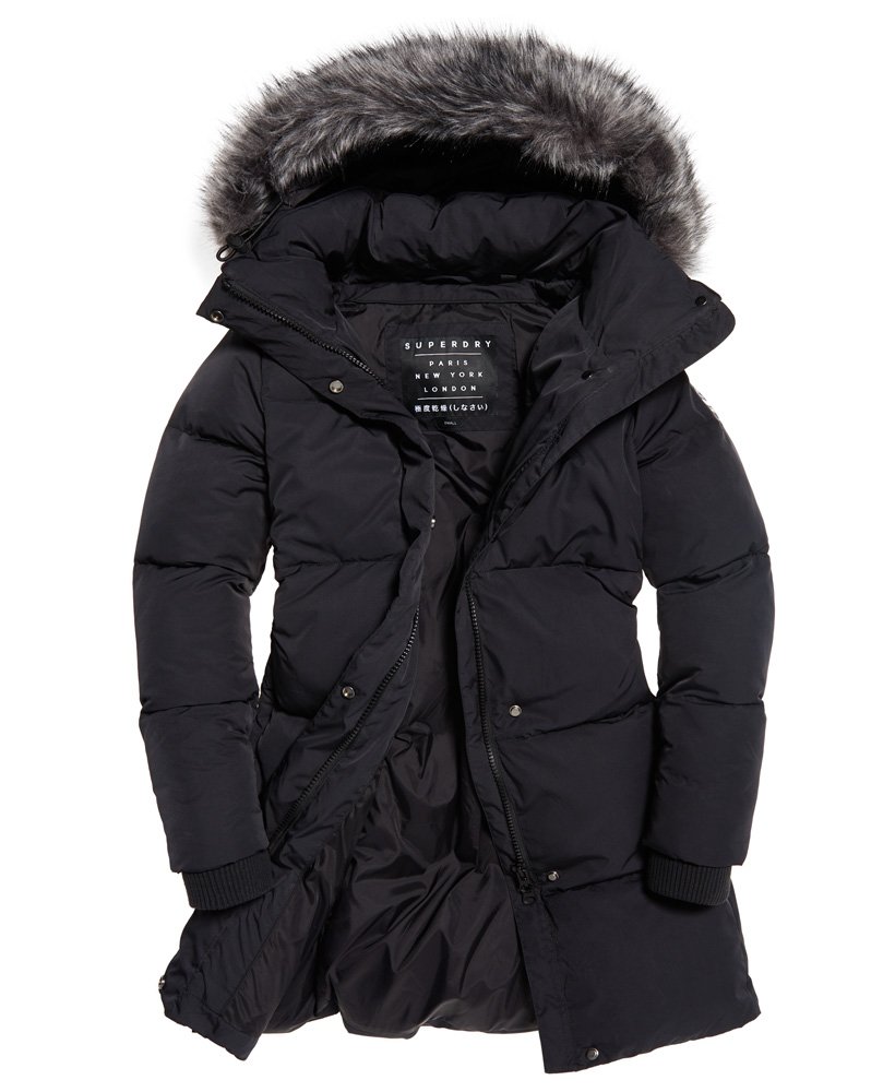 Womens - Cocoon Parka Jacket in Graphite | Superdry UK