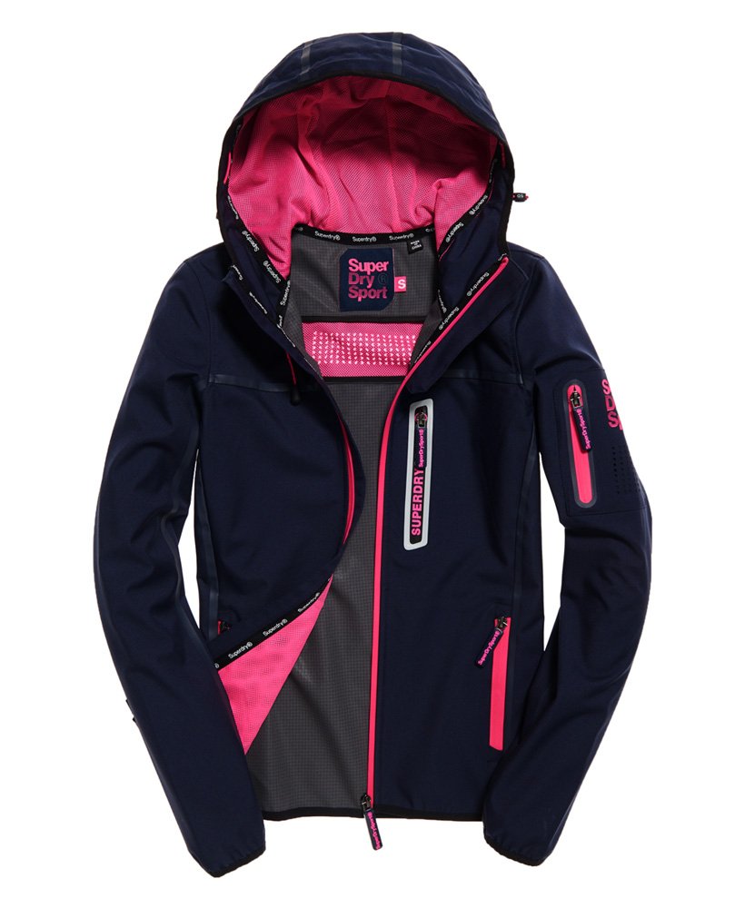 Womens - Sport Tracker Jacket in Navy/fluro Pink | Superdry UK