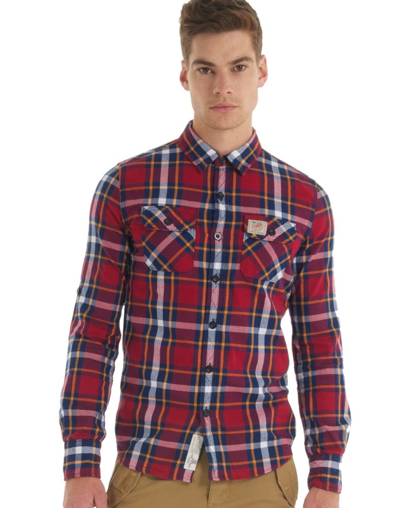 Men's - Lumberjack Twill Shirt in Arizona Cranberry | Superdry UK