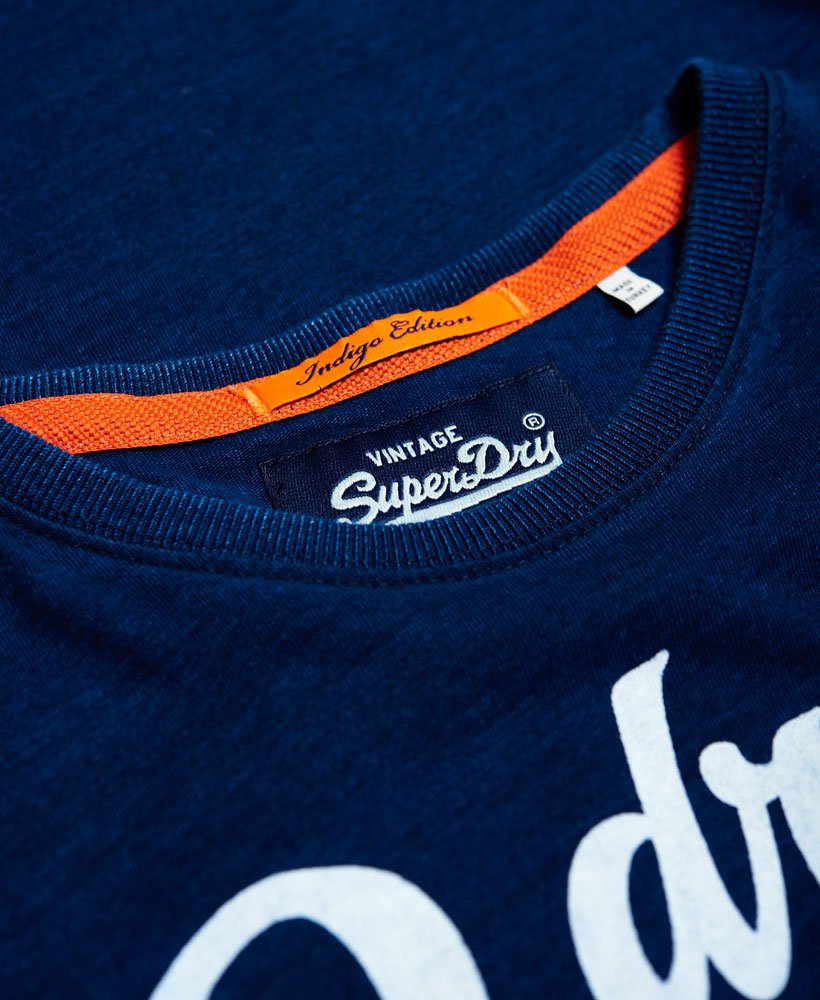 Mens - Double Drop Indigo T-shirt in Navy | Superdry UK