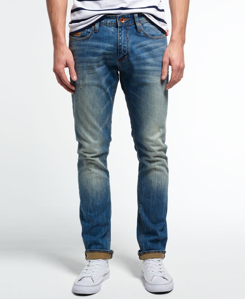 Mens - Corporal Slim Jeans in Clear Blue Antique | Superdry