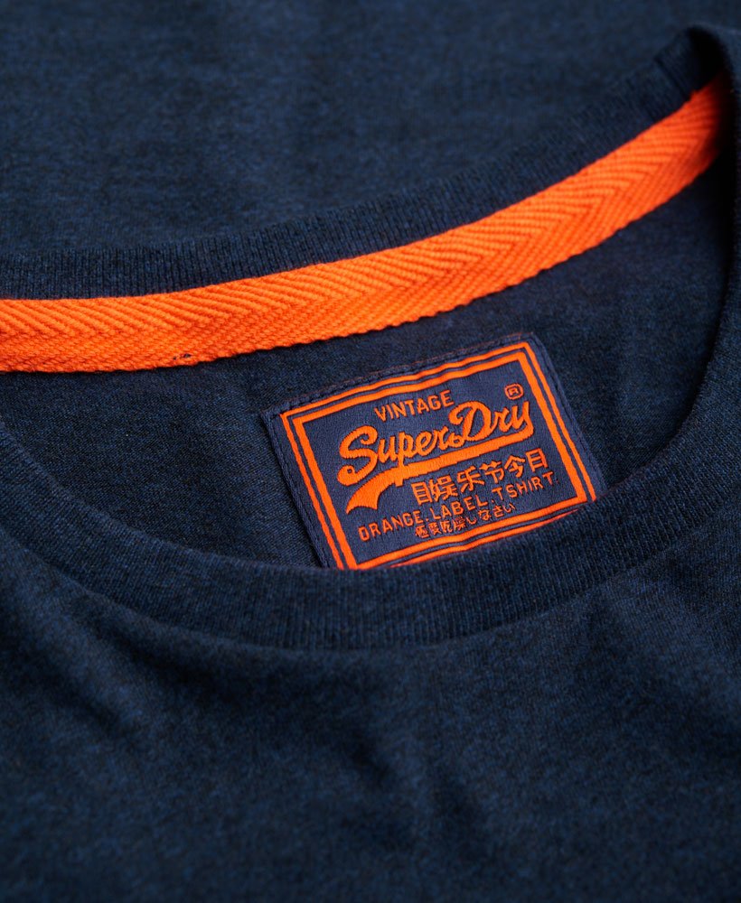 Mens - Vintage Embroidery T-shirt in Deep Indigo Slub | Superdry