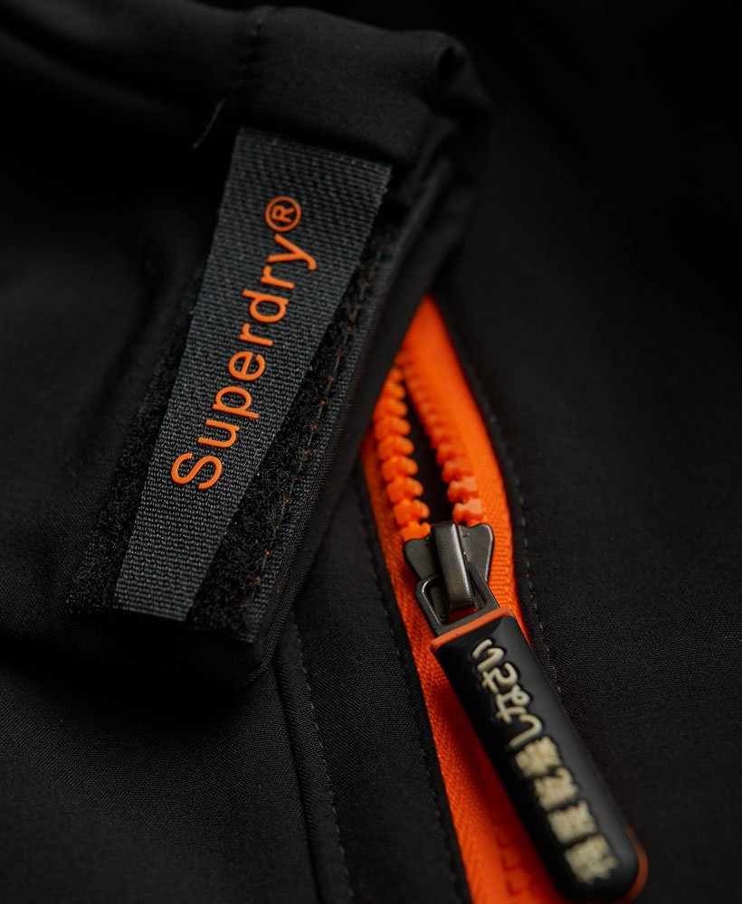 Men's - Windtrekker Jacket in Black/fluro Orange | Superdry UK