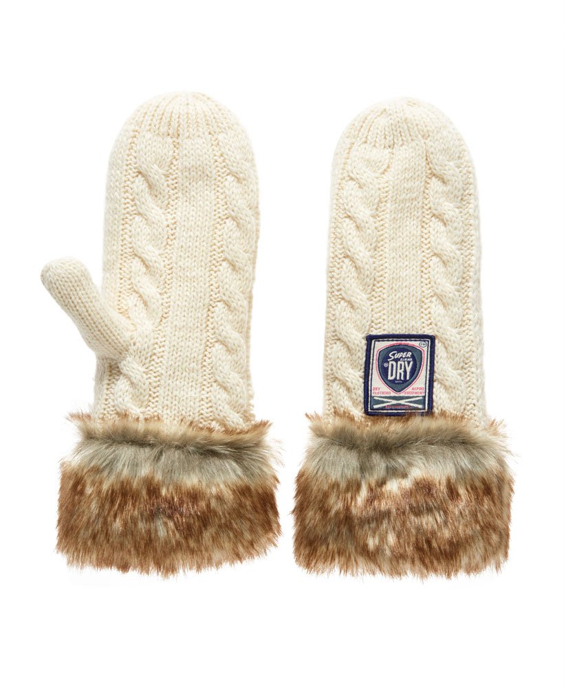 Superdry Herder Fur Mittens - Womens Womens Hats and Scarves