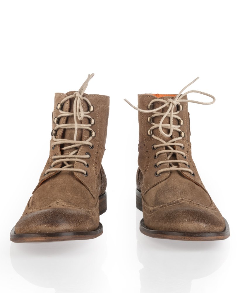 Mens - Lucas Boots in Suede Tan | Superdry