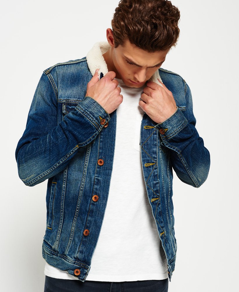 Bleu Battu Veste en denim Stormbreaker pour Homme Superdry FR