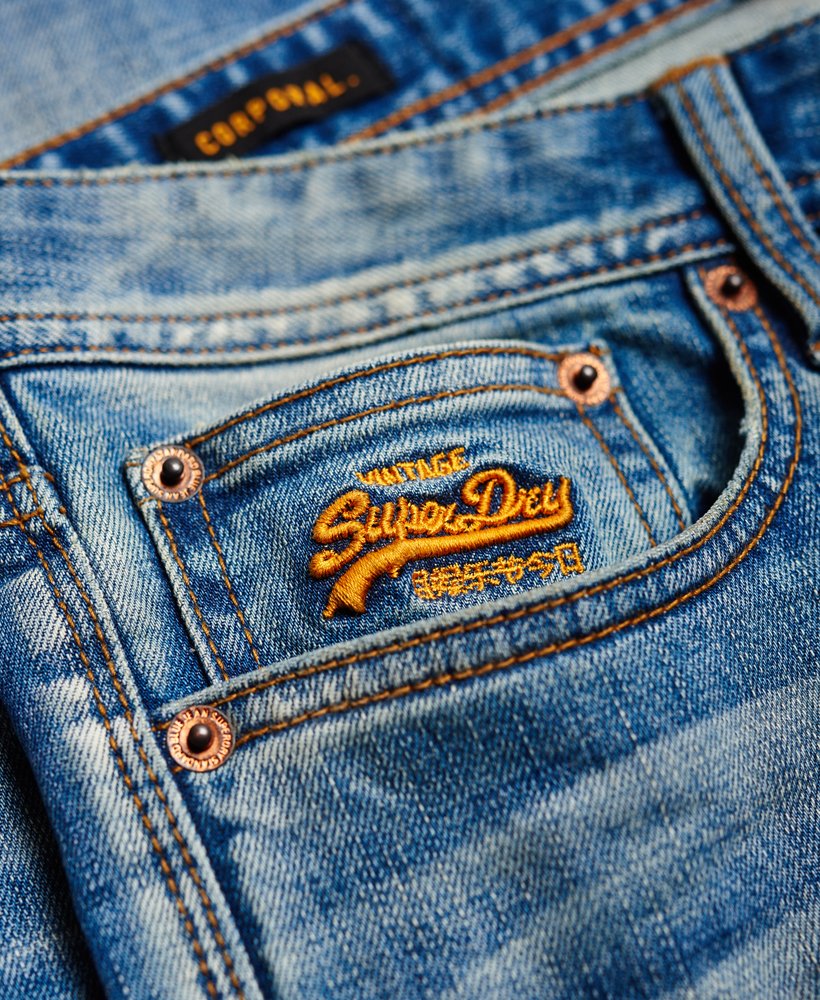 Mens - Corporal Slim Jeans in Clear Blue Antique | Superdry