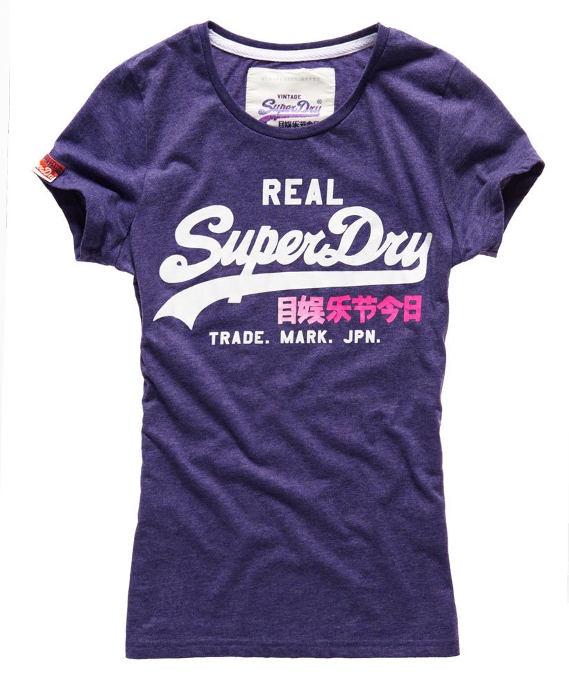 Lex T-shirt Marl in US Purple Superdry Women\'s Vintage | Logo