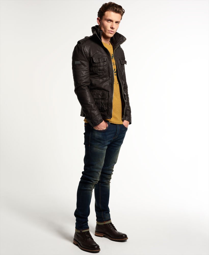 Superdry Brad Hero Leather Jacket - Men's Mens Leather-jackets