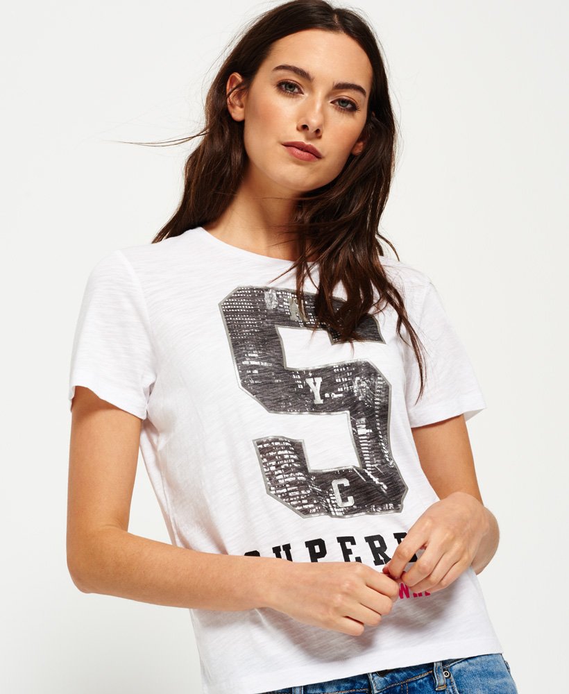 Womens - Capitol S Boxy T-shirt in Optic | Superdry UK