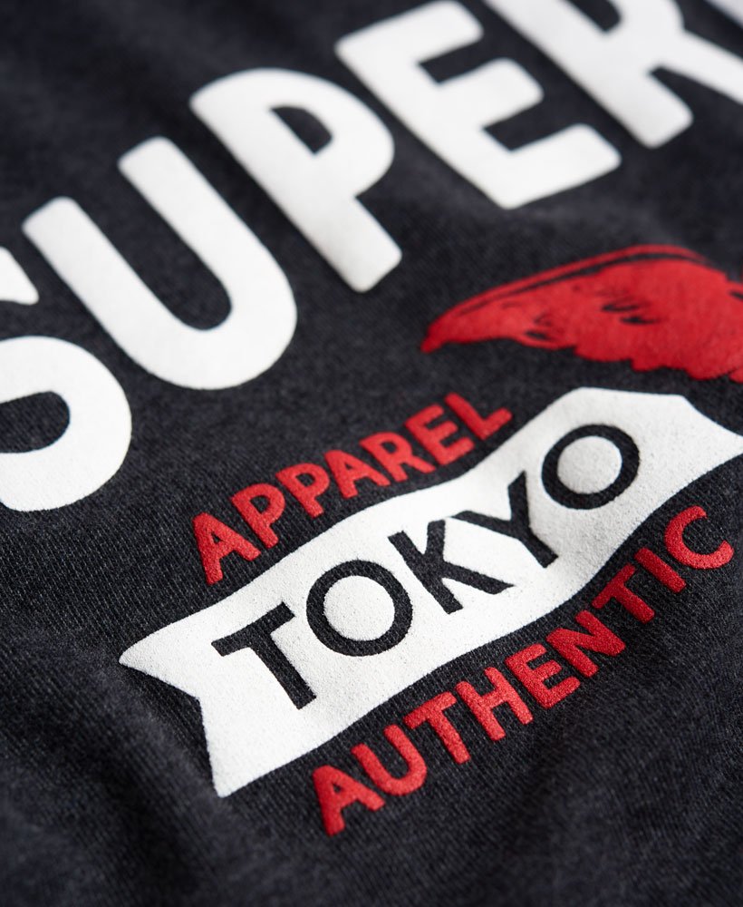 Mens - Full Weight T-Shirt in Graphite Black Marl | Superdry
