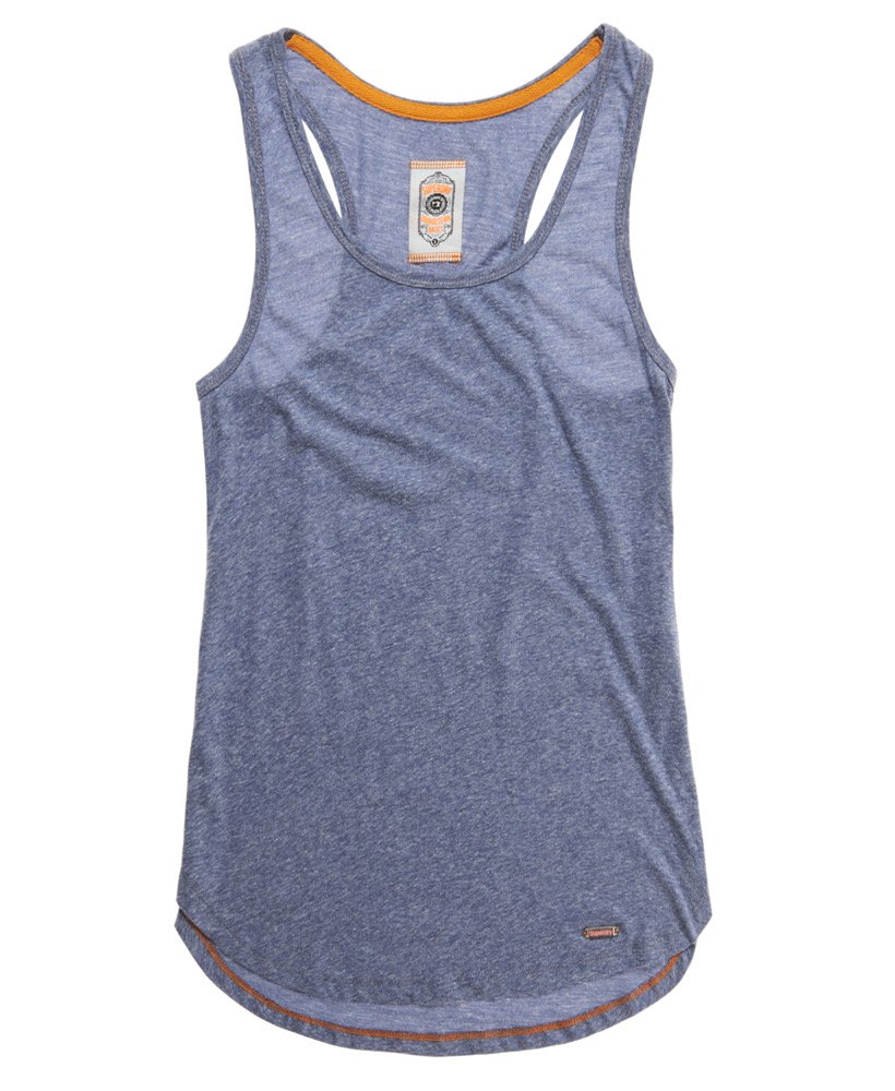 Womens Muscle Tank Top in Blue Ink Marl Superdry