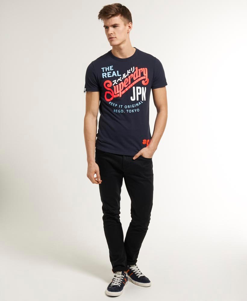 Mens - Tri Colour T-shirt in French Navy | Superdry UK