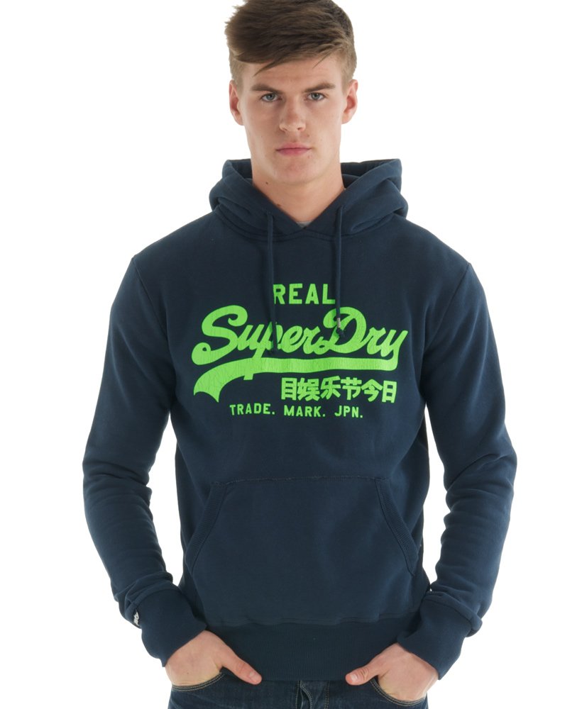 Mens - Vintage Entry Hoodie in French Navy | Superdry UK