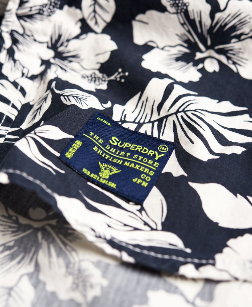 Mens - Southbank Surf Shirt in Great White Hibiscus | Superdry