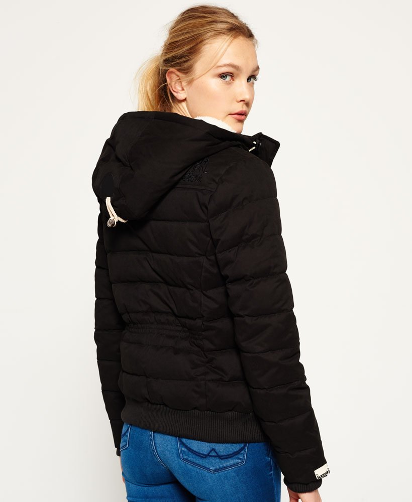 Womens - Microfibre Toggle Puffer Jacket in Black | Superdry