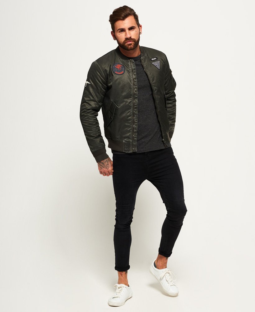 Mens - Limited Edition Flight Bomber Jacket in Army Green | Superdry