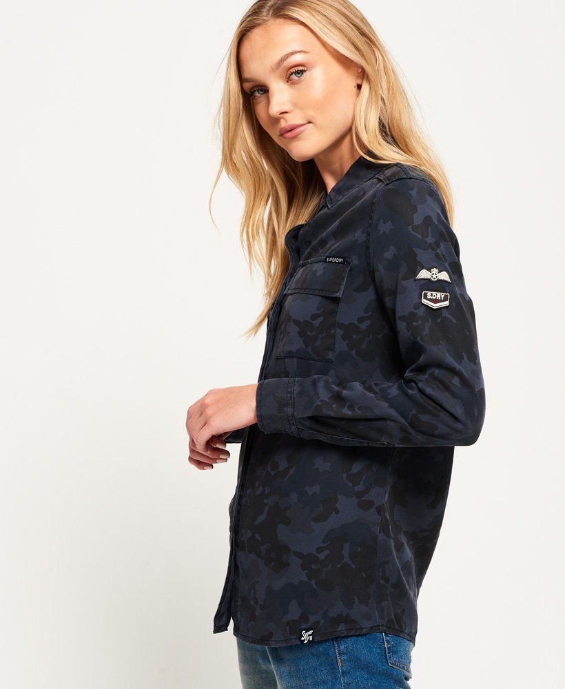 Woestijn Incident, evenement Sinis Dames - Military Amber blouse Blauw | Superdry NL