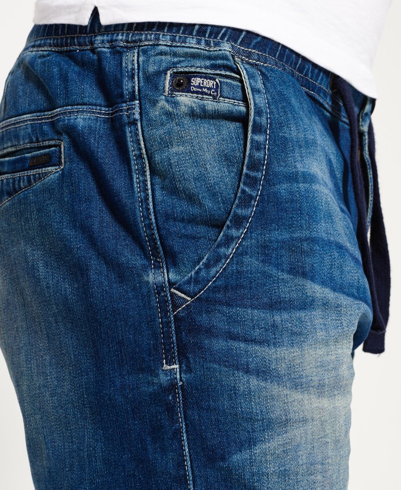 Mens Drawstring Jeans in Longshore Blue Superdry UK