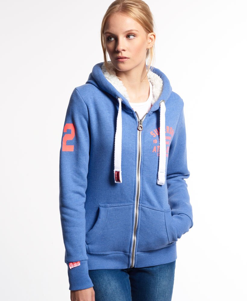 Superdry Track & Field Faux Fur Lined Zip Hoodie - Women's