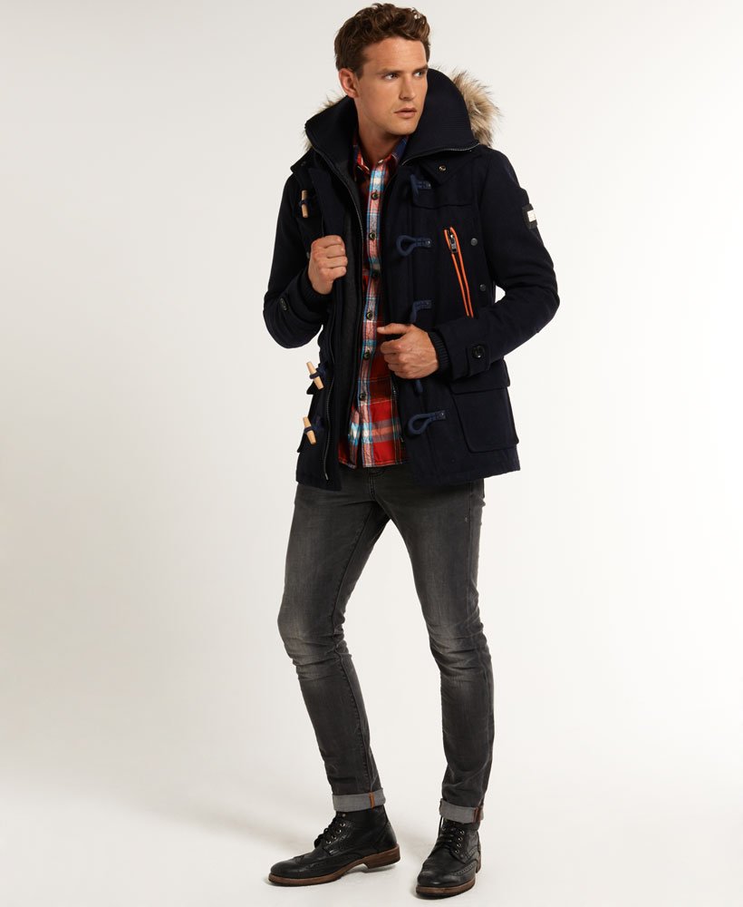 Mens Guardsman Duffle Jacket in Midnight Marl Superdry