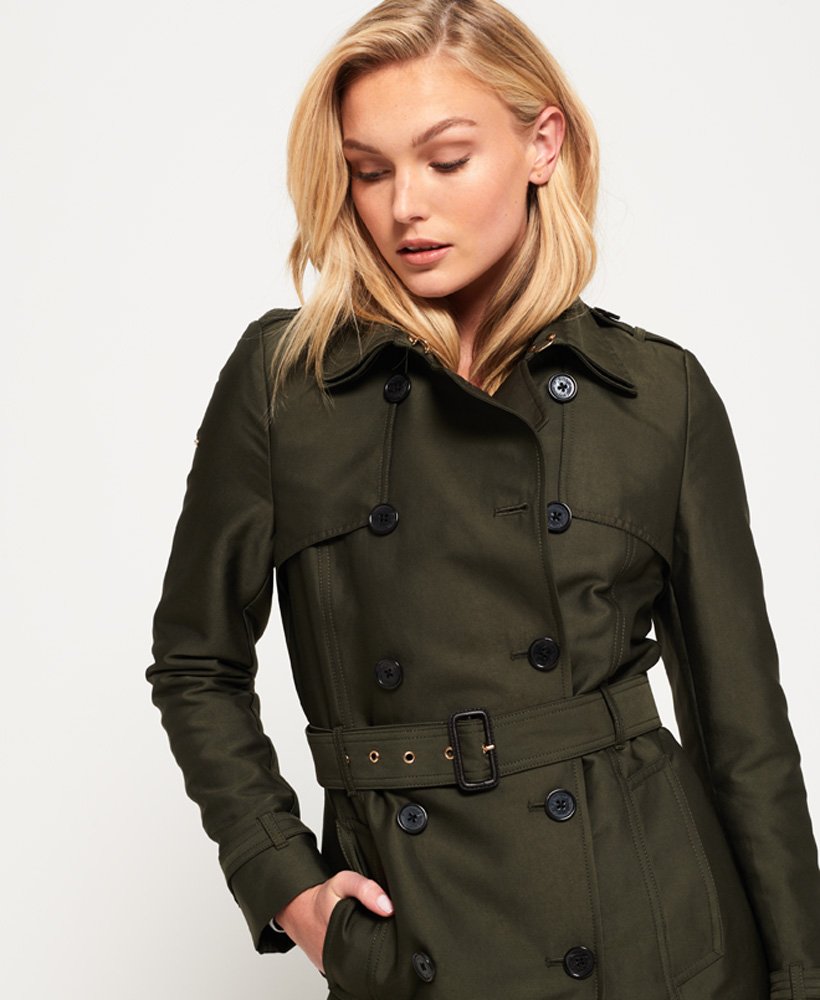 Womens - Belle Trench Coat in Khaki | Superdry